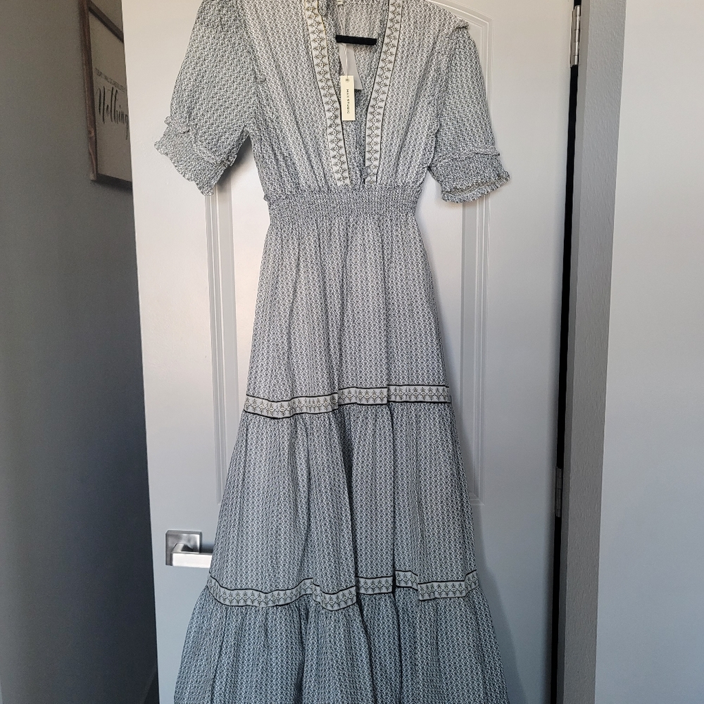 Blue tribal print dress